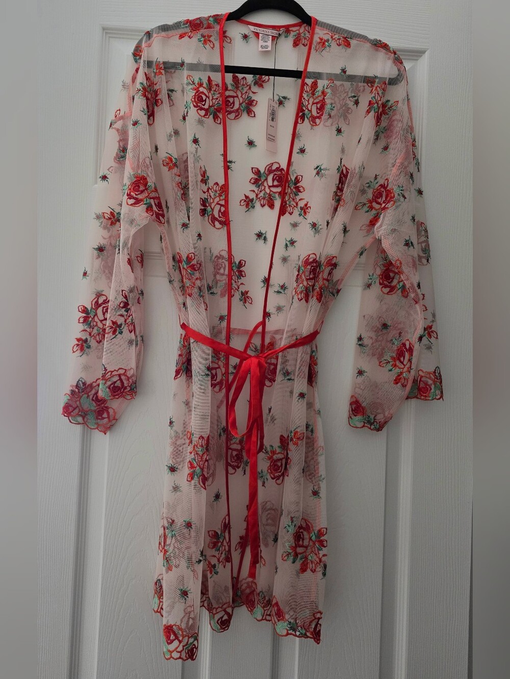 Victoria's Secret Sheer Floral Robe M/L